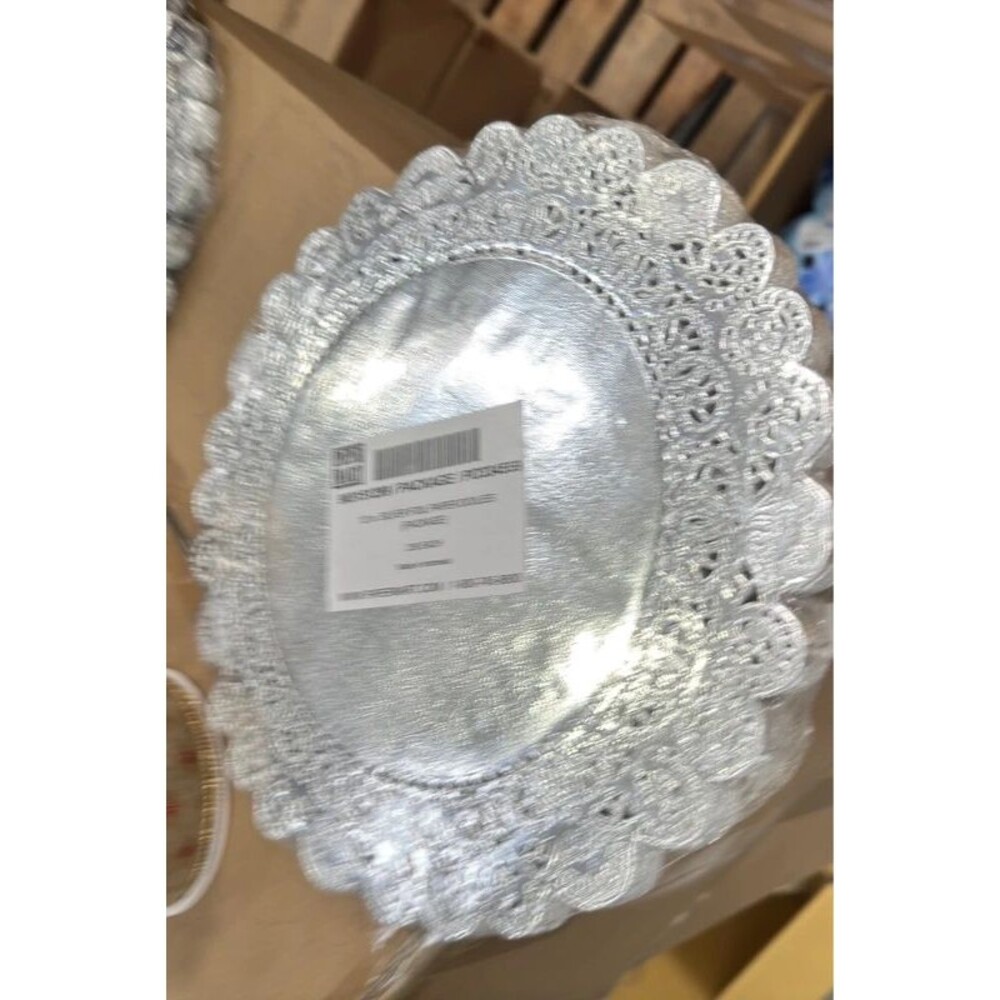 Paper Mart 2000 Silver Foil Paper Doilies 12in Bulk Lot Round Wedding Baking